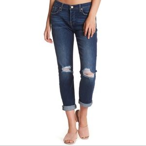 7 for all mankind blue distressed jeans size 34